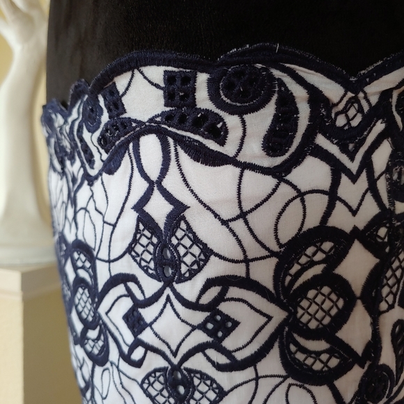 Jonathan Simkhai Scalloped Eyelet Midi Dress - Picture 6 of 8